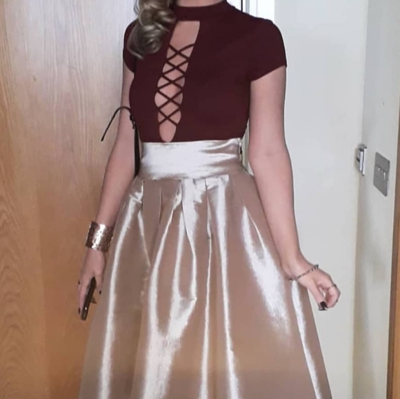 Red body suit top - Picture 2 of 4